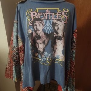 Blue Velvet Kantha Top NWT